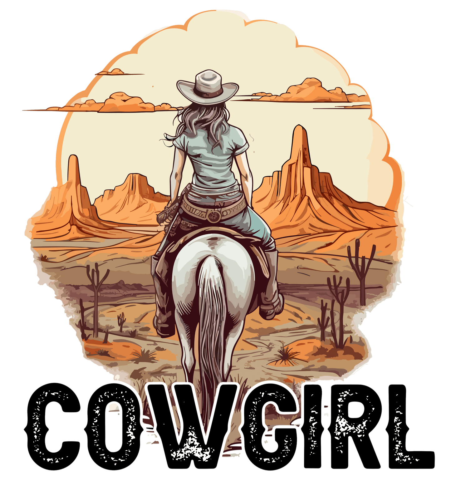 Wild Life Cowgirl Design - DTF Ready To Press