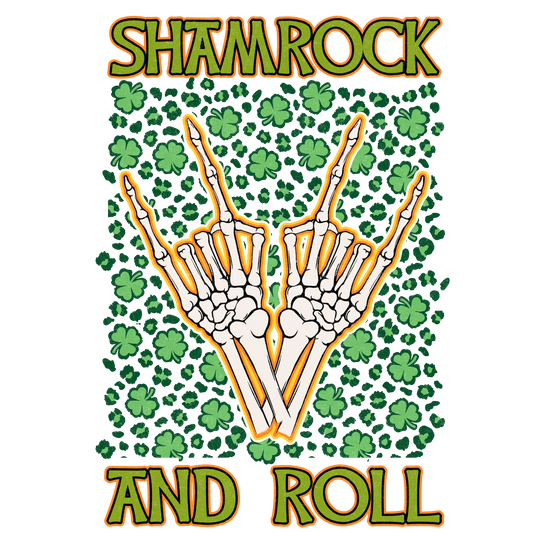 Shamrock And Roll Saint Patrick's Day Design - DTF Ready To Press