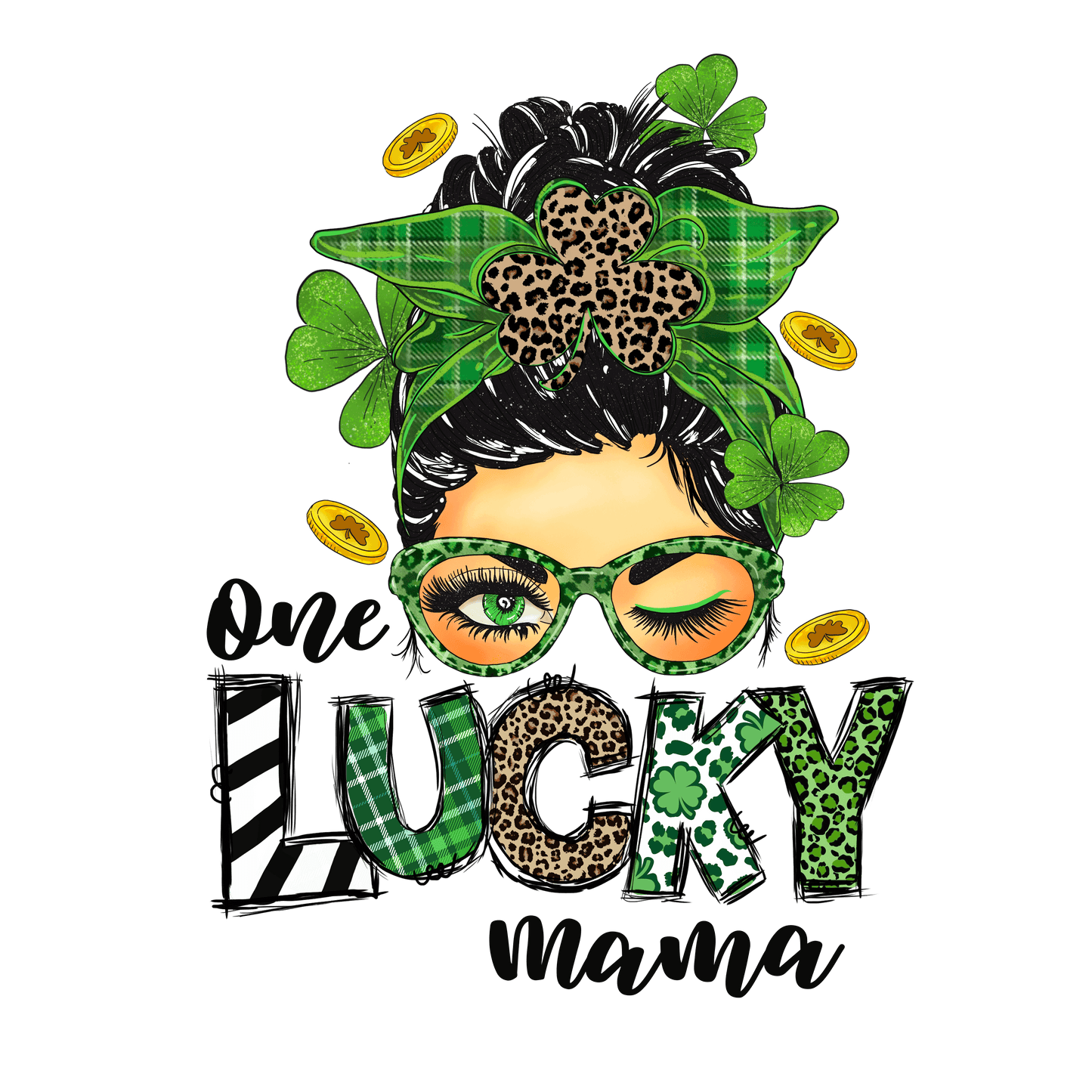 Saint Patrick's Day One Lucky Mama Mother Design - DTF Ready To Press