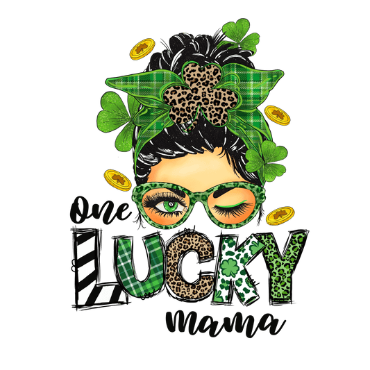 Saint Patrick's Day One Lucky Mama Mother Design - DTF Ready To Press