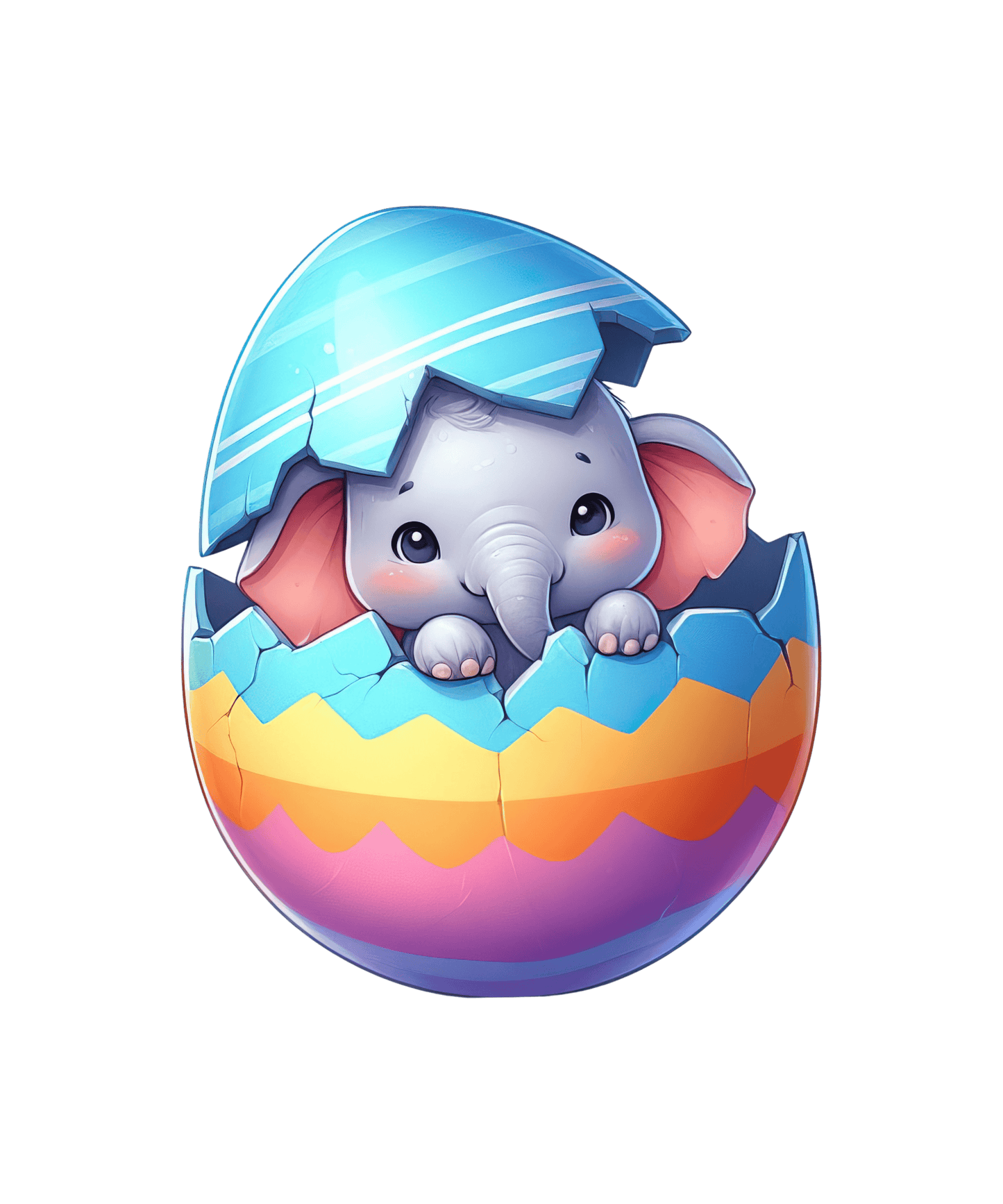 Baby Elephant Easter Design - DTF Ready To Press