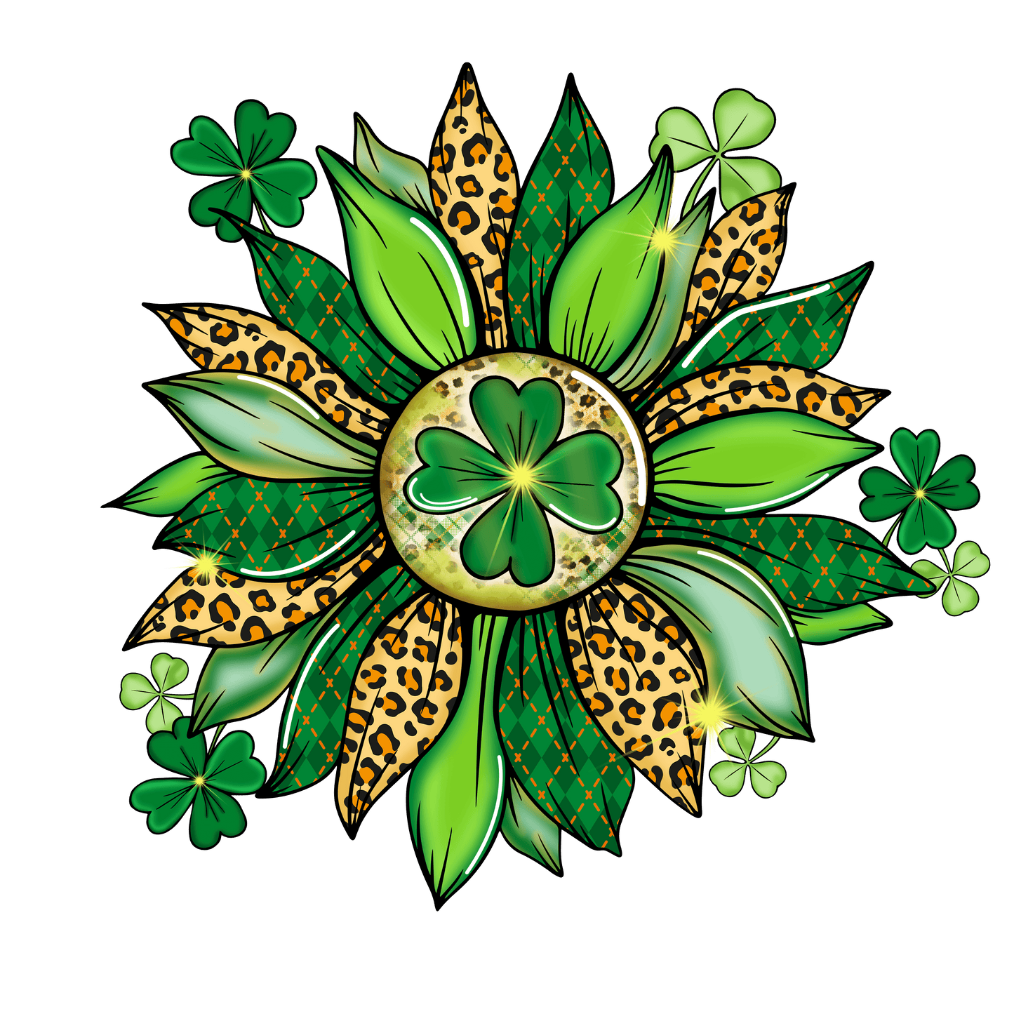 Celtic Symbols Leopard Design - DTF Ready To Press