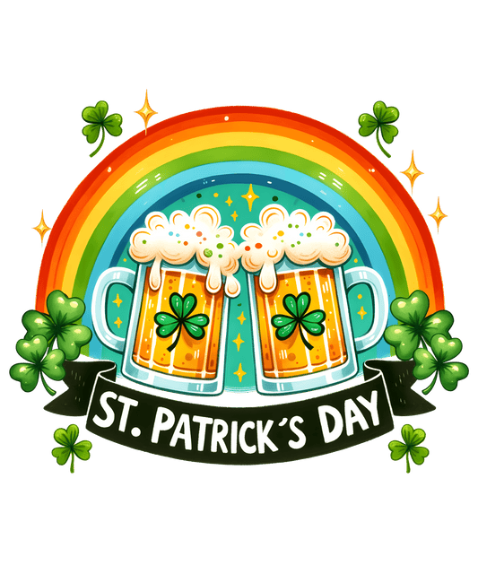Happy St. Patricks Day Rainbow Design - DTF Ready To Press