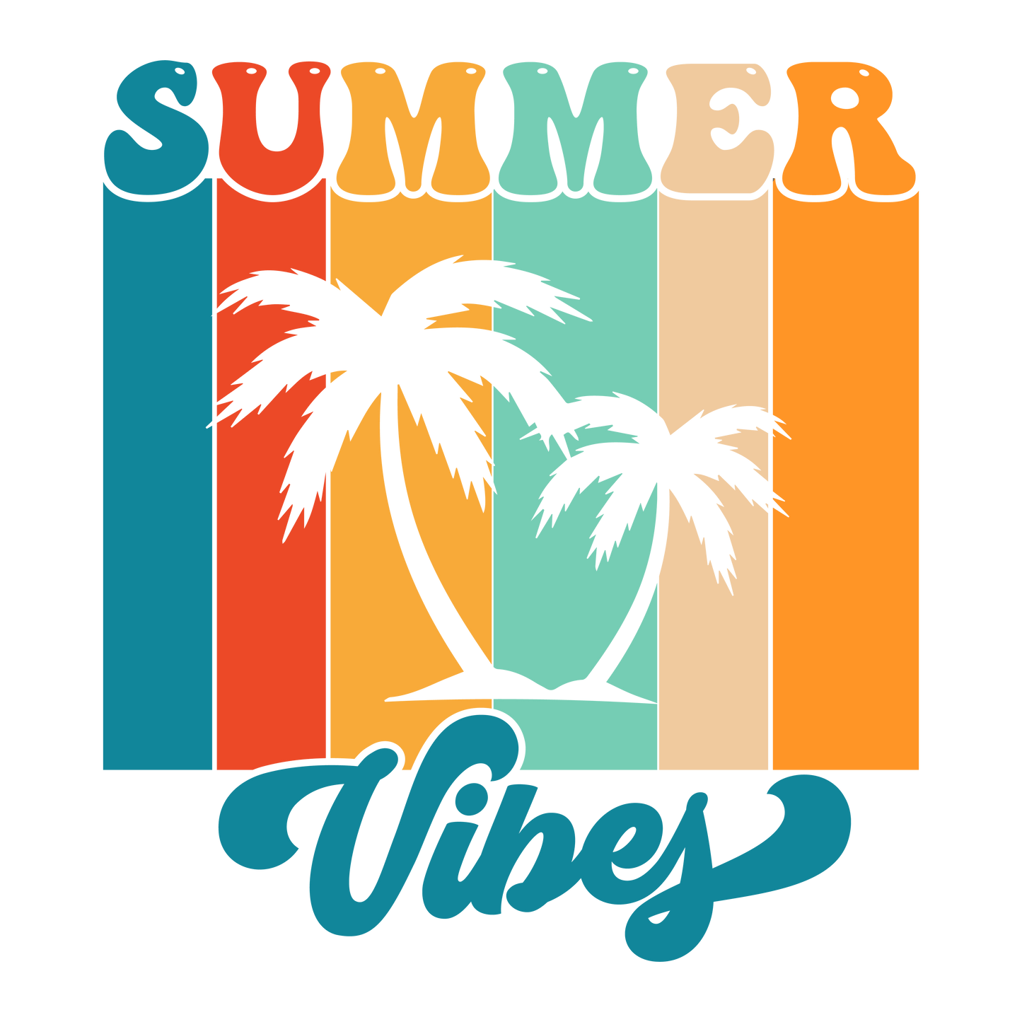 Retro Summer Vibes Design - DTF Ready To Press