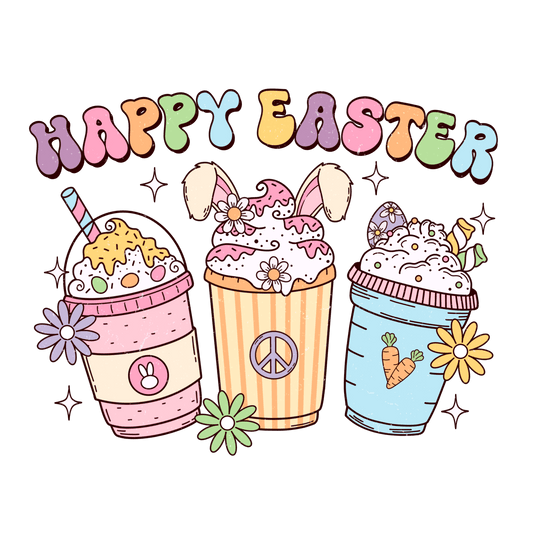 Happy Easter Coffee Lover Design - DTF Ready To Press