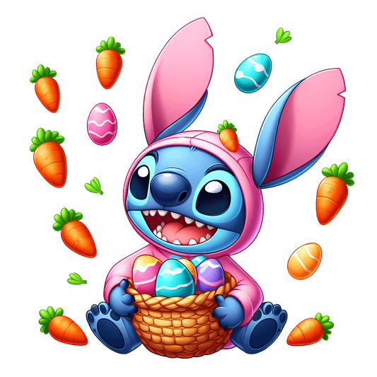 Stitch Bunny Easter Design - DTF Ready To Press