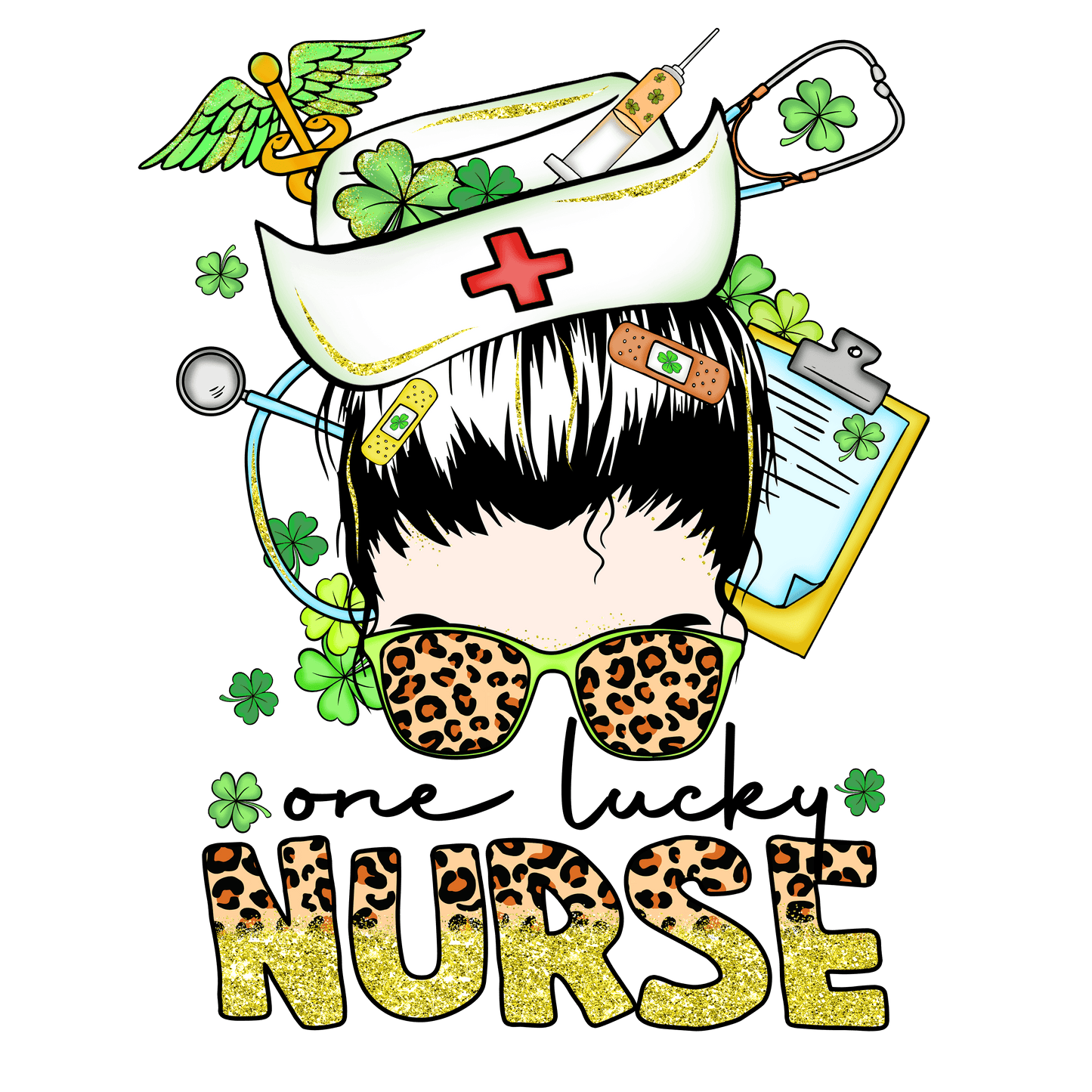 One Lucky Nurse Saint Patrick's Day Design - DTF Ready To Press