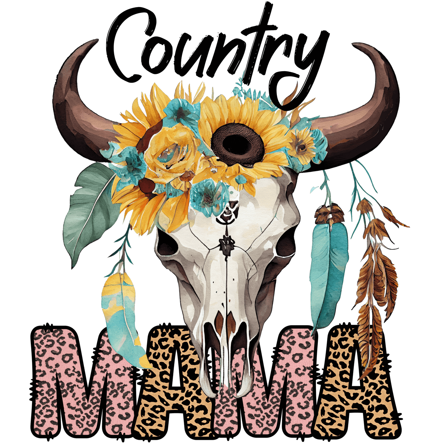 Country Mama Leopard Design - DTF Ready To Press