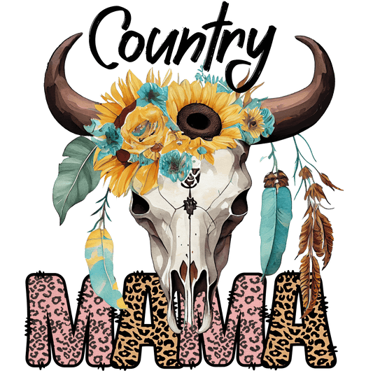 Country Mama Leopard Design - DTF Ready To Press