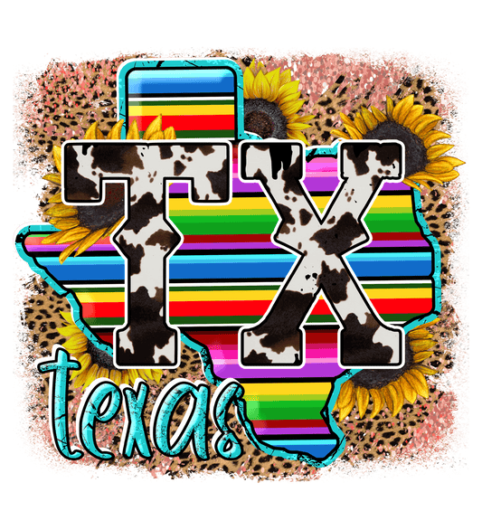 Tx Texas Leopard Design - DTF Ready To Press