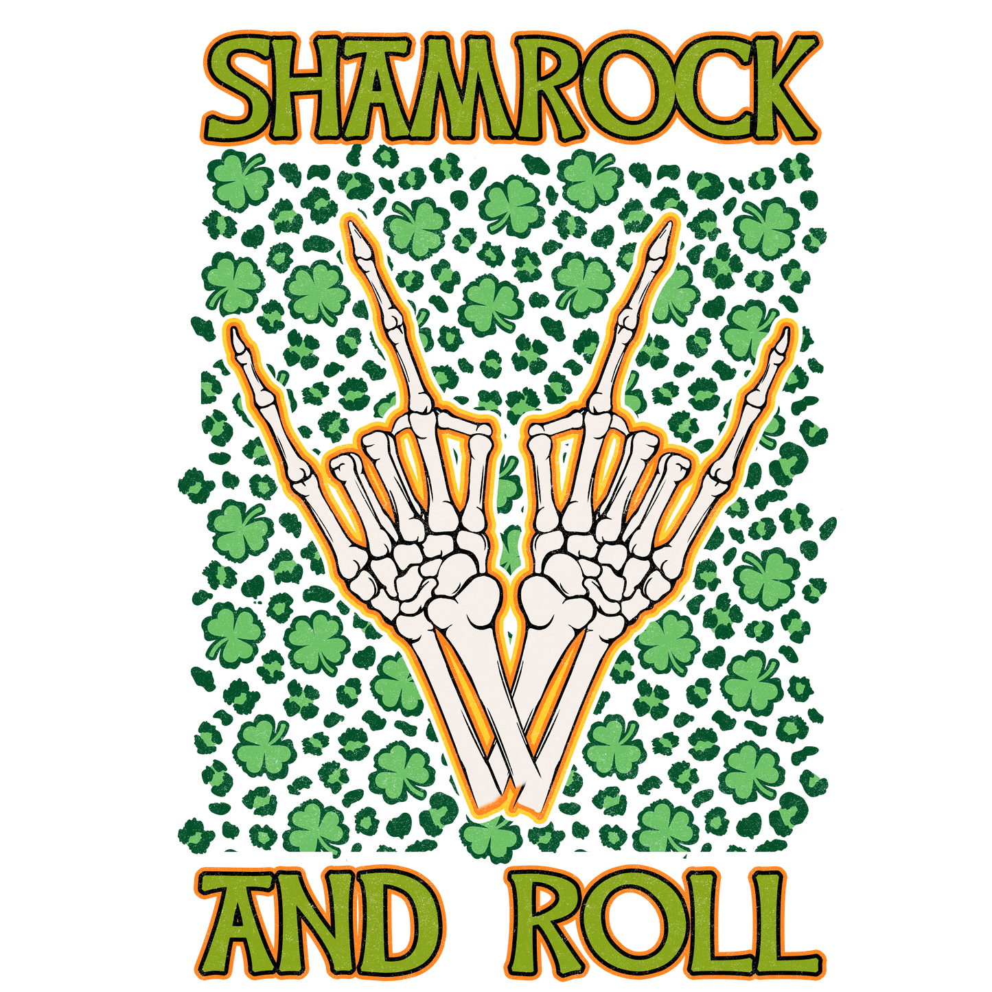 Shamrock And Roll Saint Patrick's Day Design - DTF Ready To Press