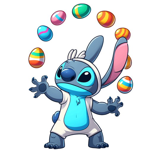 Stitch and Colorful Easter Egg Design - DTF Ready To Press