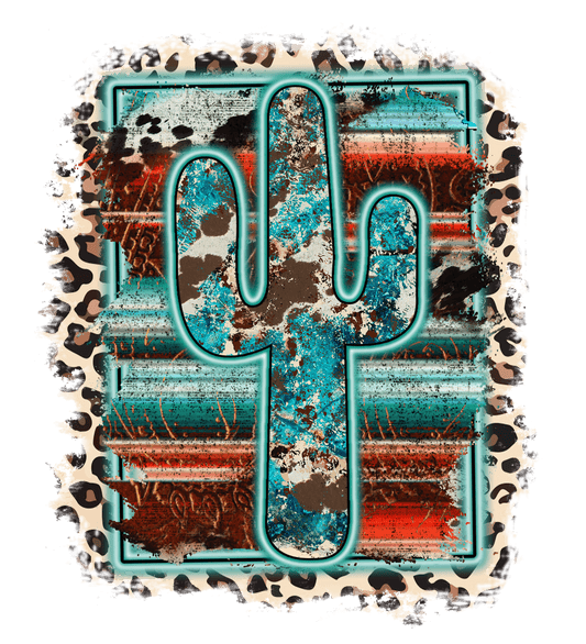 Cactus Leopard Design - DTF Ready To Press
