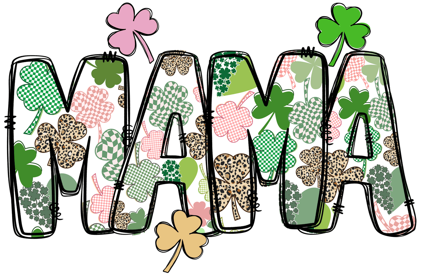 Cute Lucy Mama Saint Patricks Day Design- DTF Ready To Press