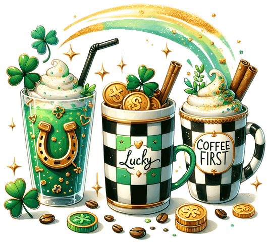 Saint Patrick's Day Coffee Lover Design - DTF Ready To Press