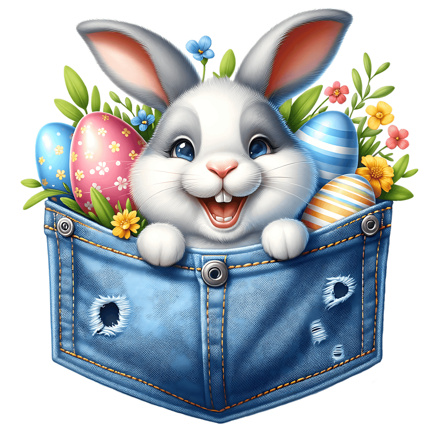 Cute Rabbit Easter Design - DTF Ready To Press