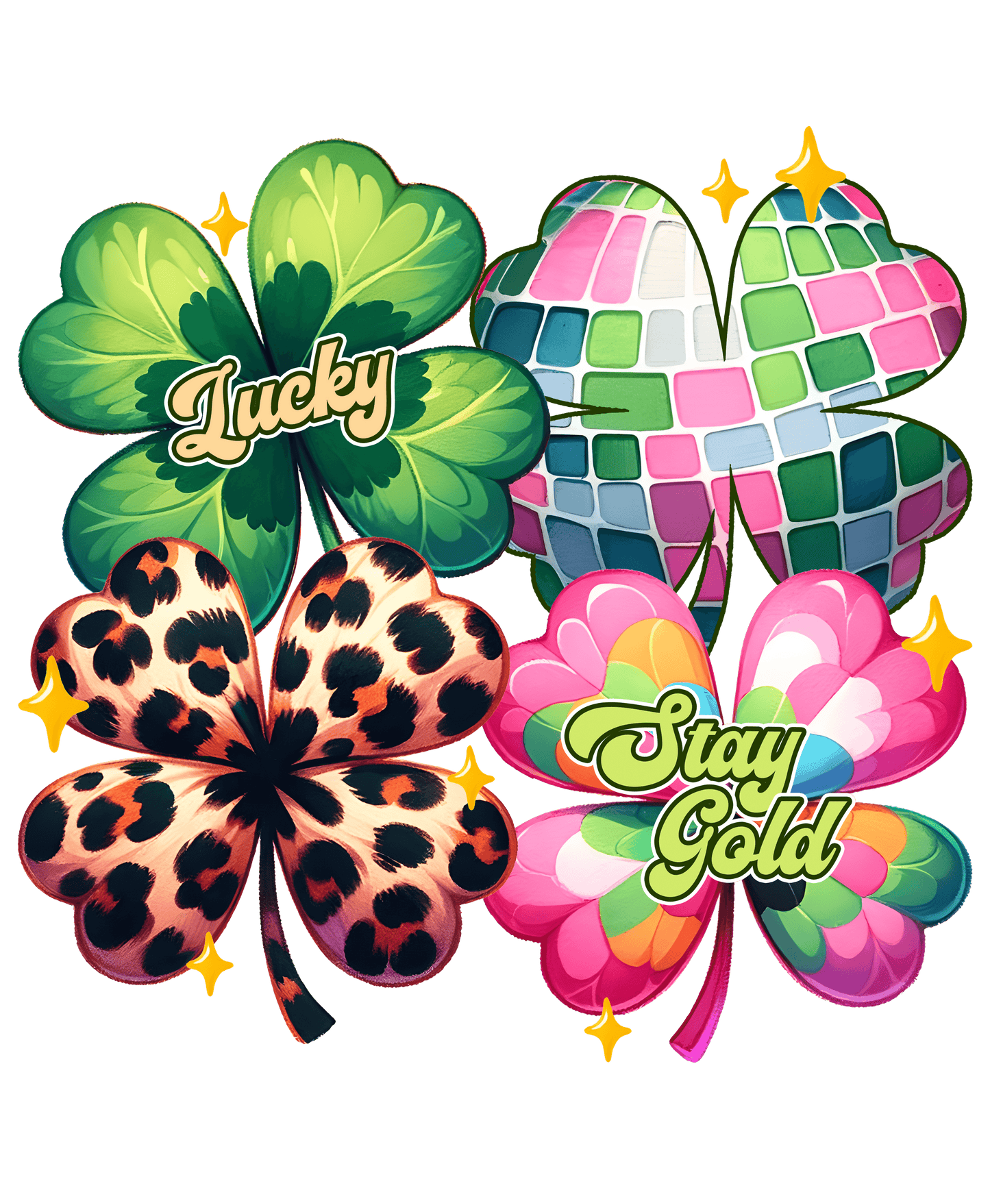 Retro Stay Gold Lucky Saint Patricks Day Design - DTF Ready To Press