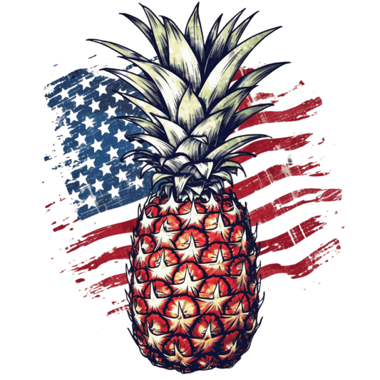 4th Of July Pineapple Design - DTF Ready To Press