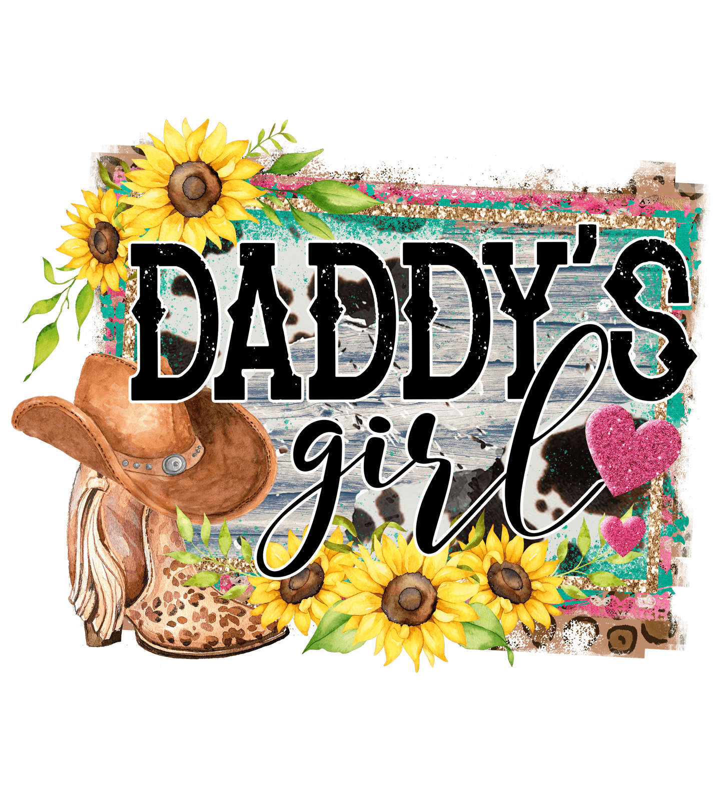 Daddy's Girl Sunflower Design - DTF Ready To Press