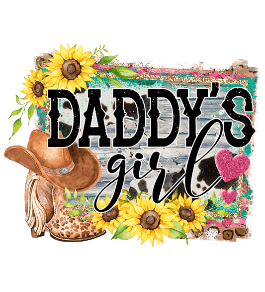 Daddy's Girl Sunflower Design - DTF Ready To Press