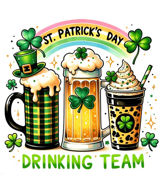 ST. Patricks Day Drinking Team Design - DTF Ready To Press