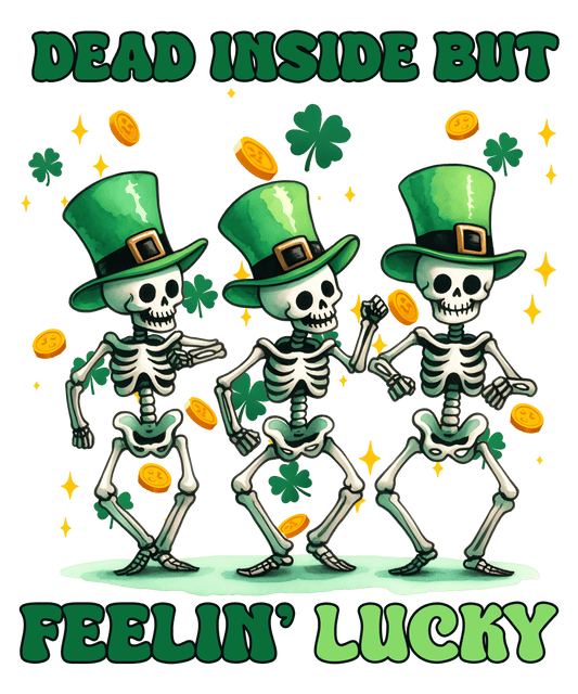 St. Patrick's Day Funny Skeletons Design - DTF Ready To Press