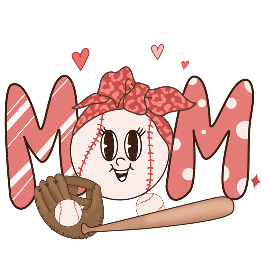 Retro Baseball Mom Design - DTF Ready To Press