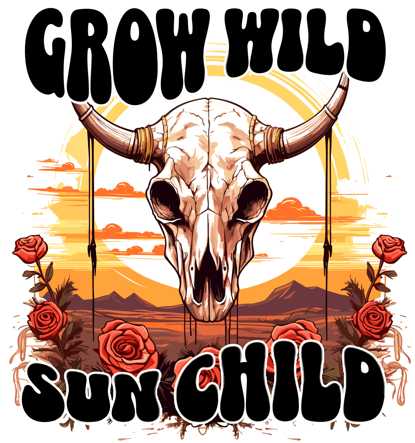 Grow Wild Sun Child Design - DTF Ready To Press