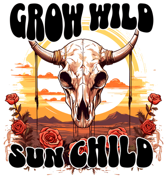 Grow Wild Sun Child Design - DTF Ready To Press