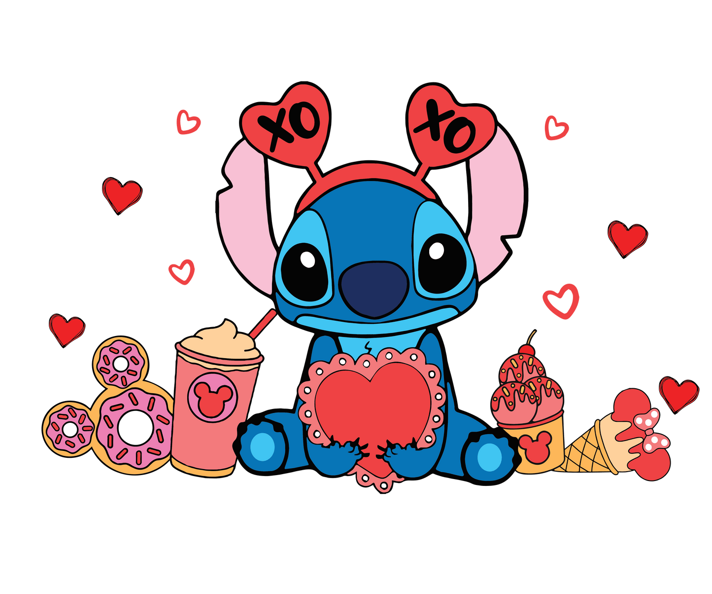 Disney Stitch Valentine's Day XOXO Design - DTF Ready To Press