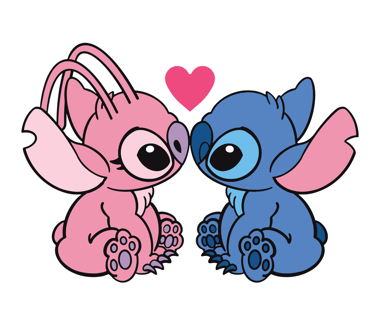 Lilo And Stitch Valentine's Day Love Design - DTF Ready To Press