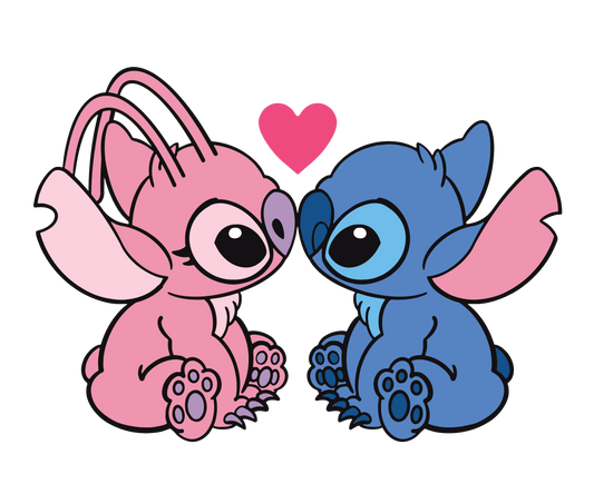 Lilo And Stitch Valentine's Day Love Design - DTF Ready To Press