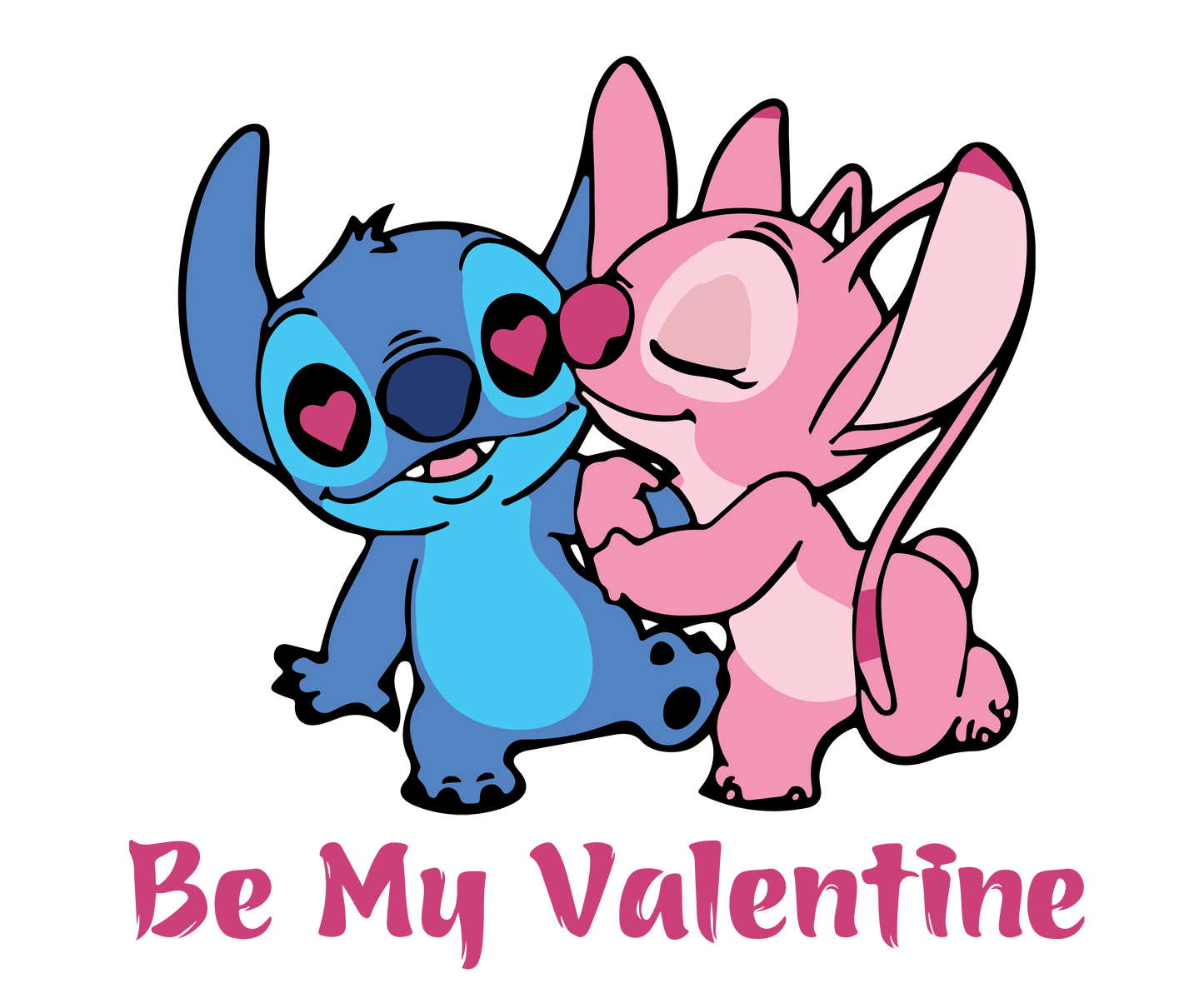 Lilo And Stitch Be My Valentine Design - DTF Ready To Press