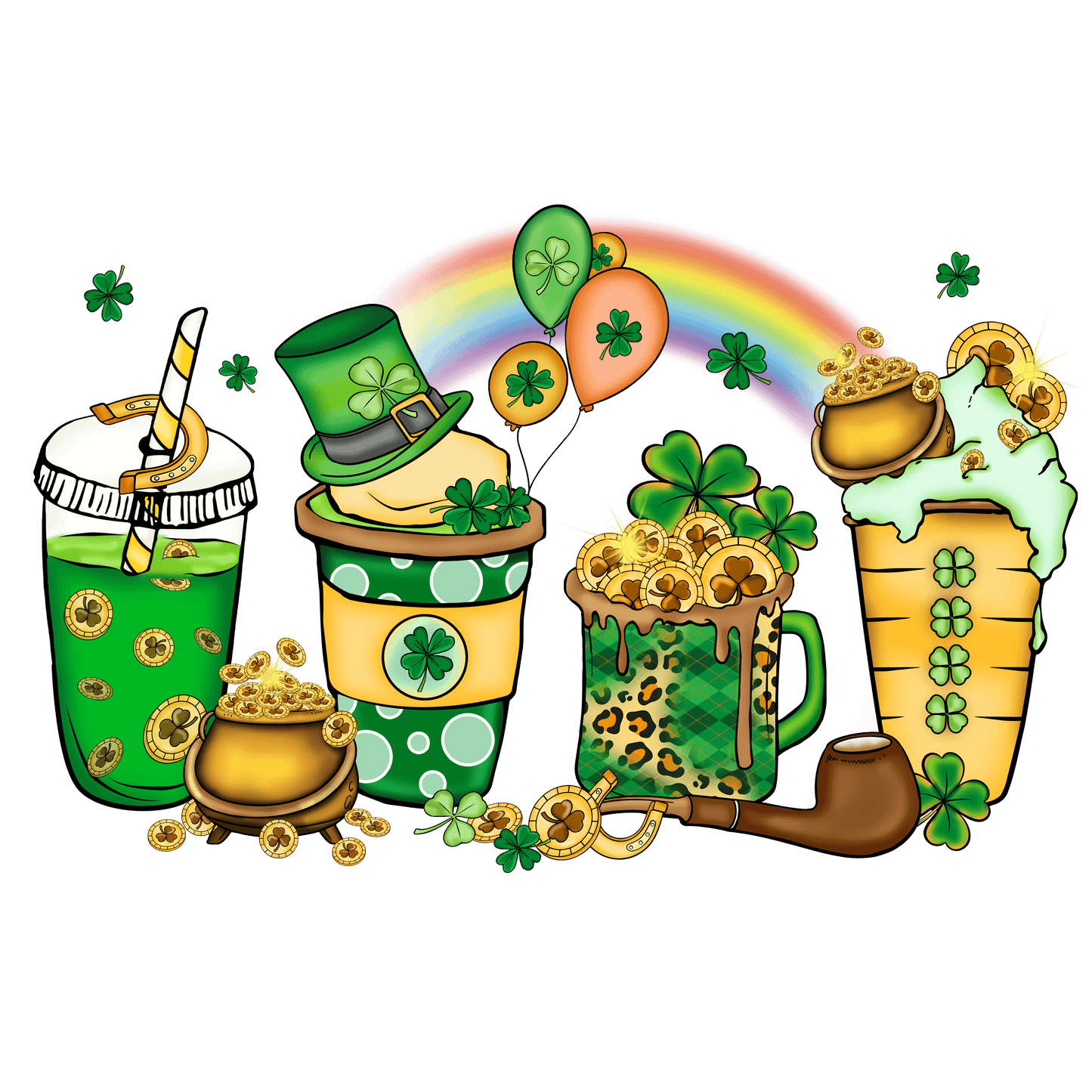 Saint Patrick's Day Drinks Design - DTF Ready To Press