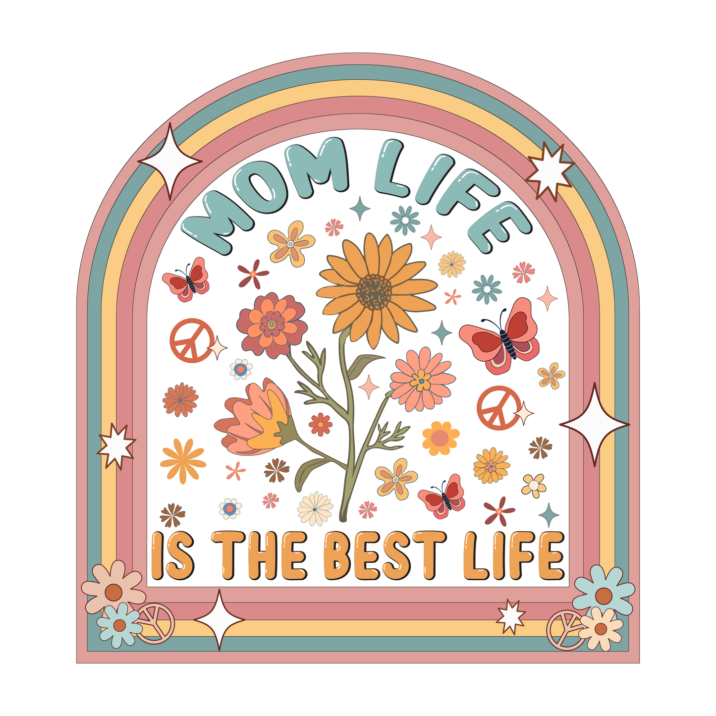 Mom Life Is The Best Life Design - DTF Ready To Press