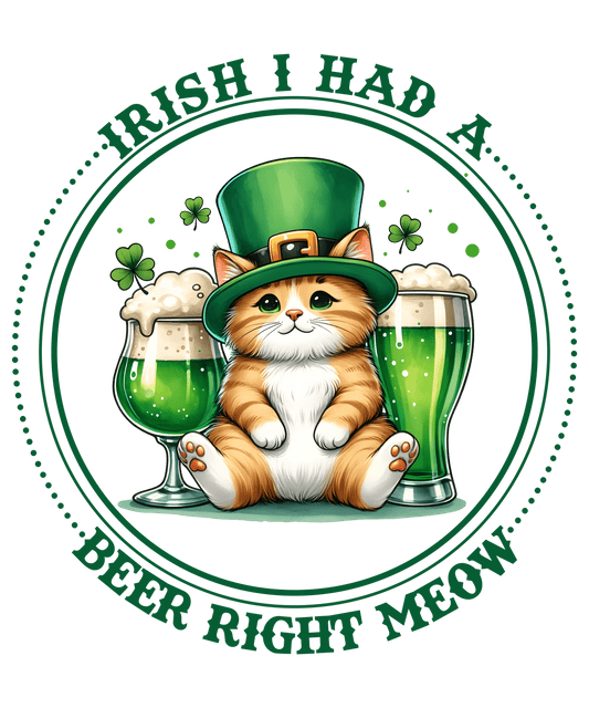 Saint Patrick's Day Cute Kitten Design - DTF Ready To Press