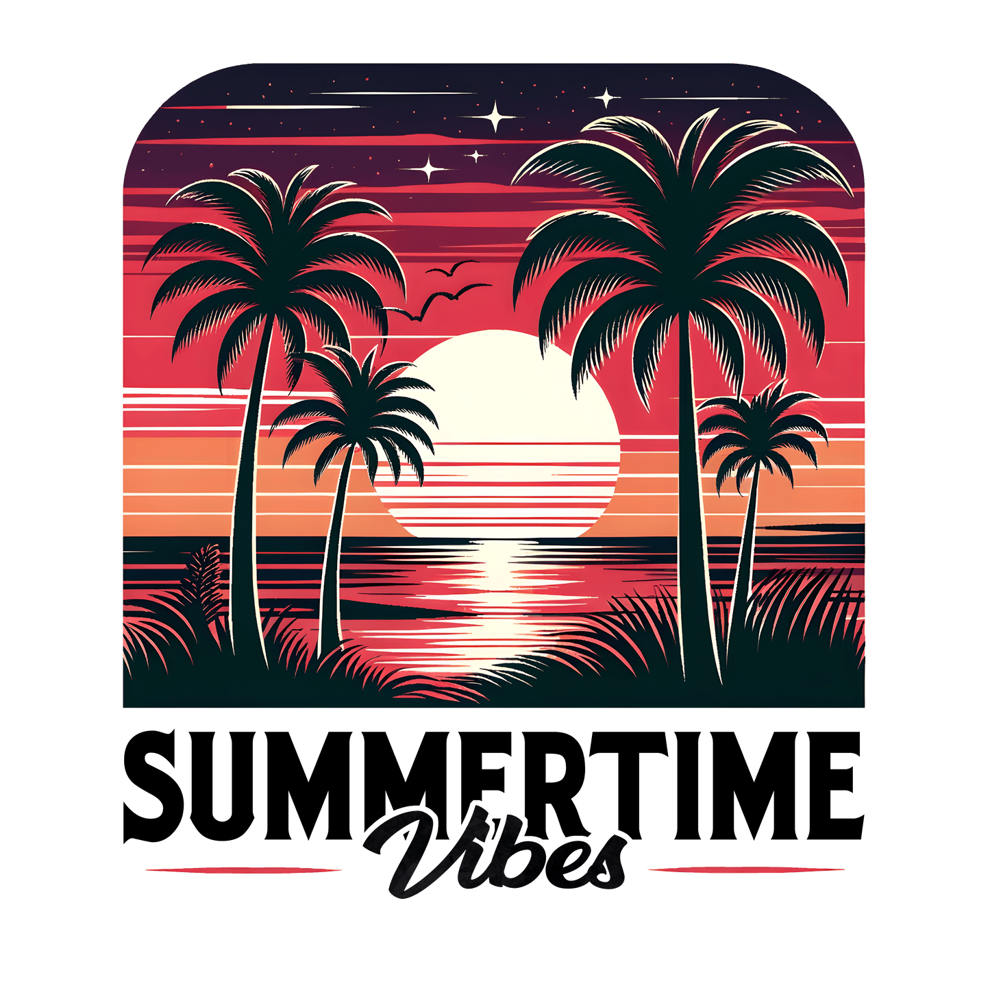 Summertime Vibes Design - DTF Ready To Press