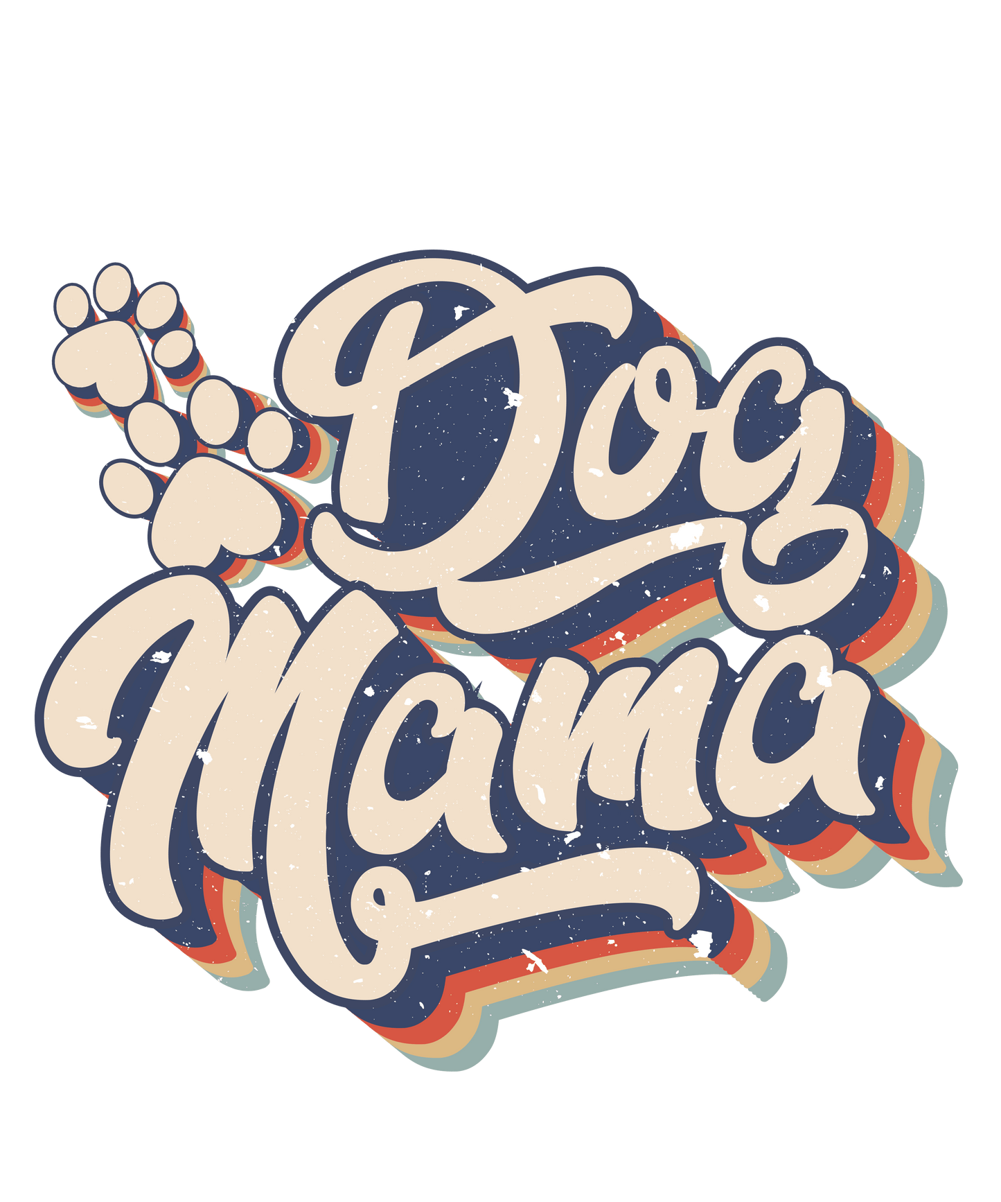 Retro Dog Mama Design - DTF Ready To Press