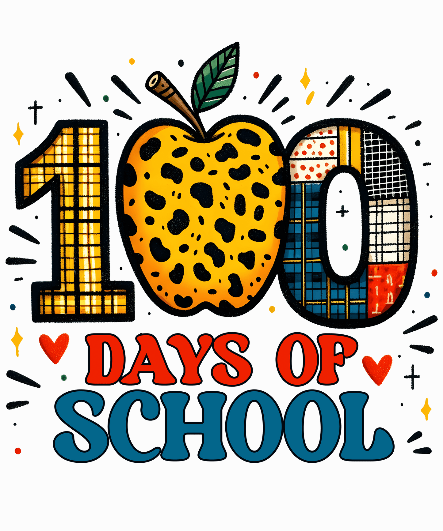 Cool 100 Days Of School Design - DTF Ready To Press