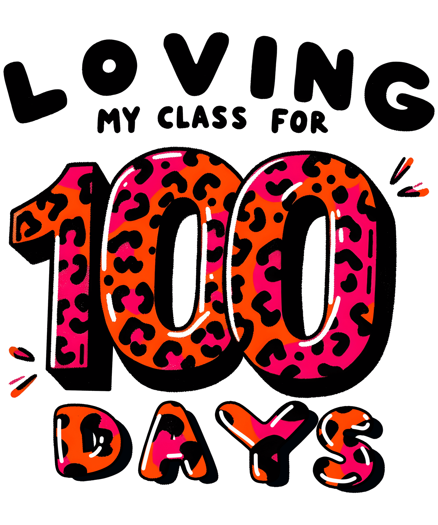 Loving My Class For 100 Days Design - DTF Ready To Press