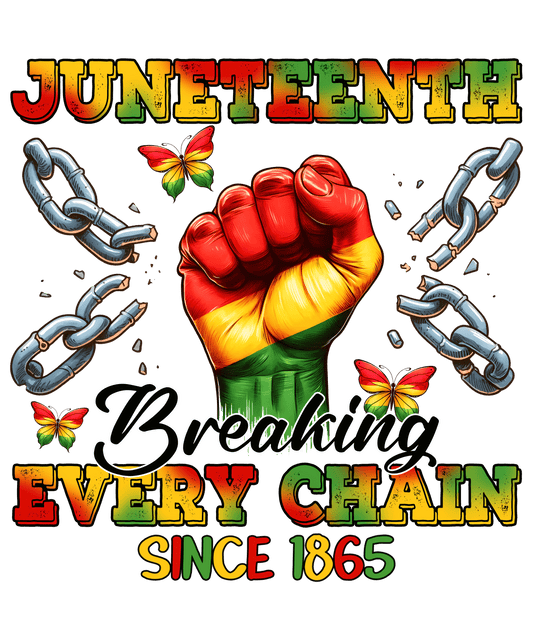 Juneteenth Breaking Every Chain Since 1865 Design - DTF Ready To Press