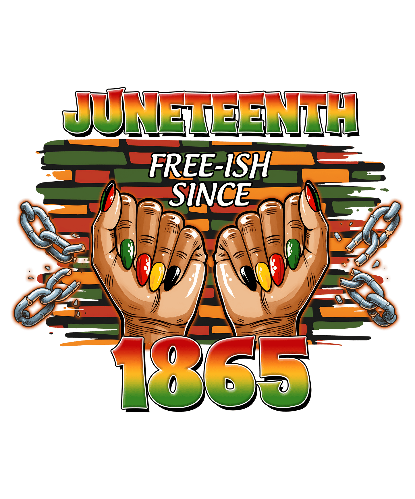 Juneteenth Free-ish Sınce 1865 Design - DTF Ready To Press