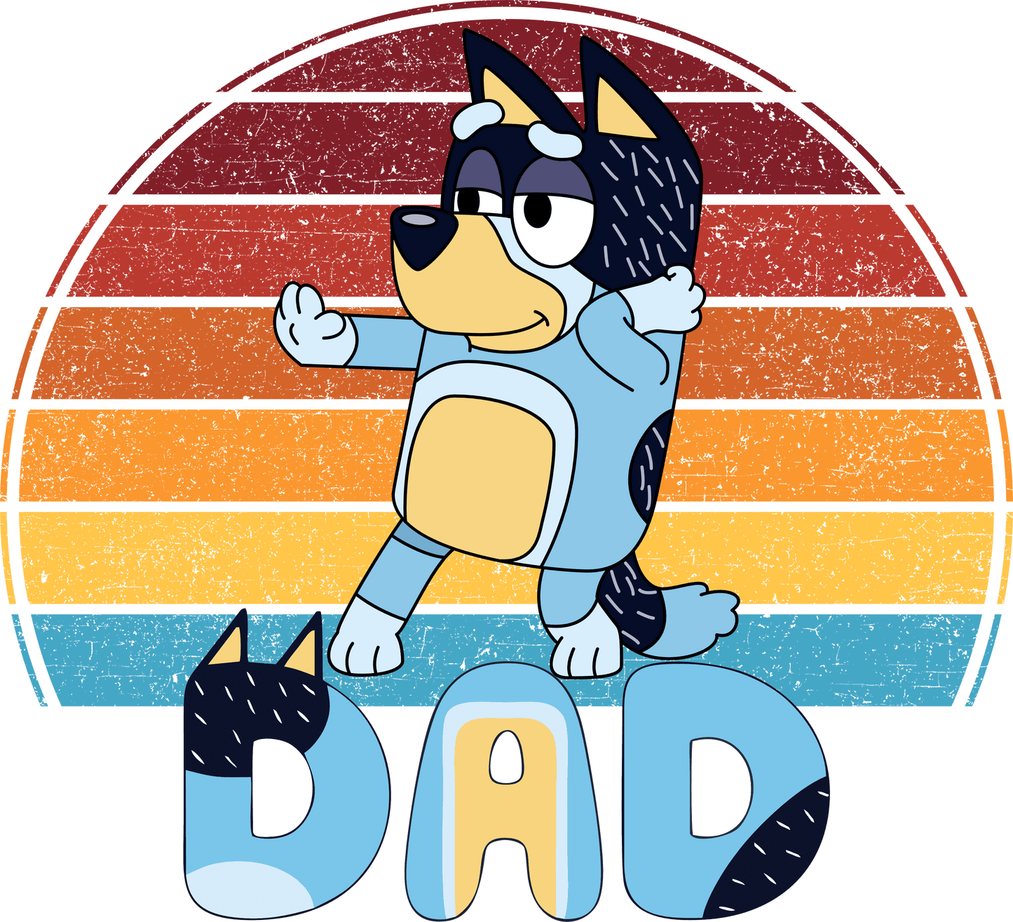 Bluey Dad Bandit Design - DTF Ready To Press