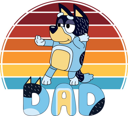 Bluey Dad Bandit Design - DTF Ready To Press