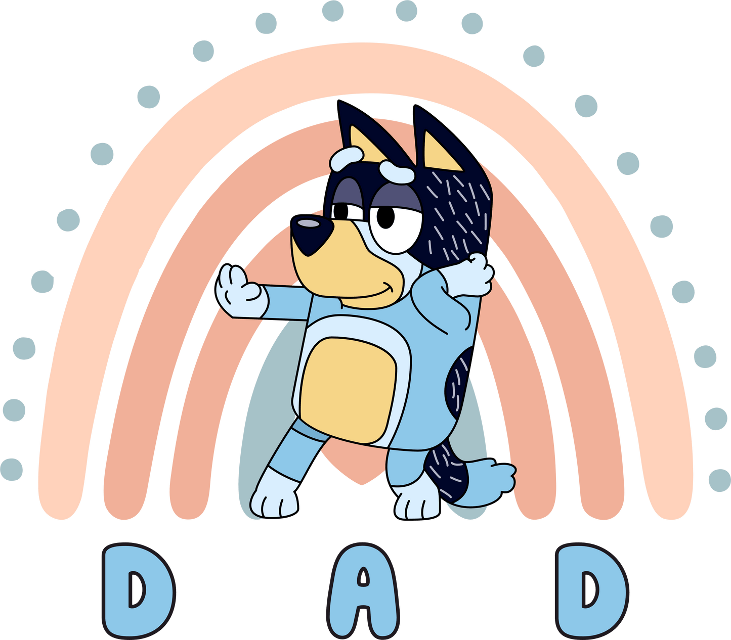 Bluey Dad Bandit Dance Design - DTF Ready To Press