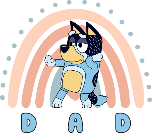 Bluey Dad Bandit Dance Design - DTF Ready To Press