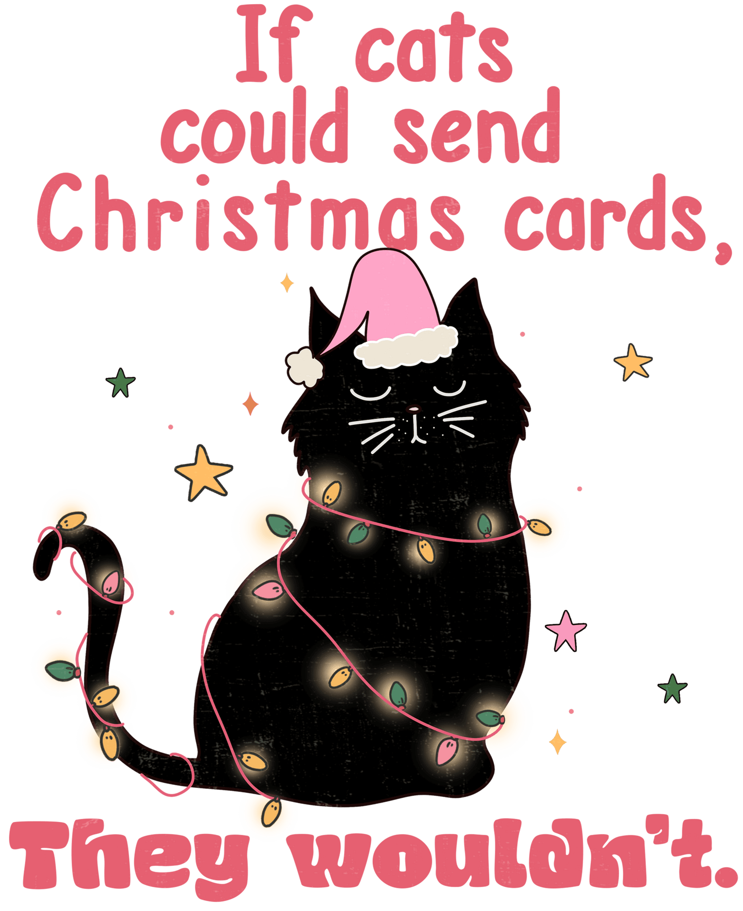 Cats Christmas Cards Design - DTF Ready To Press