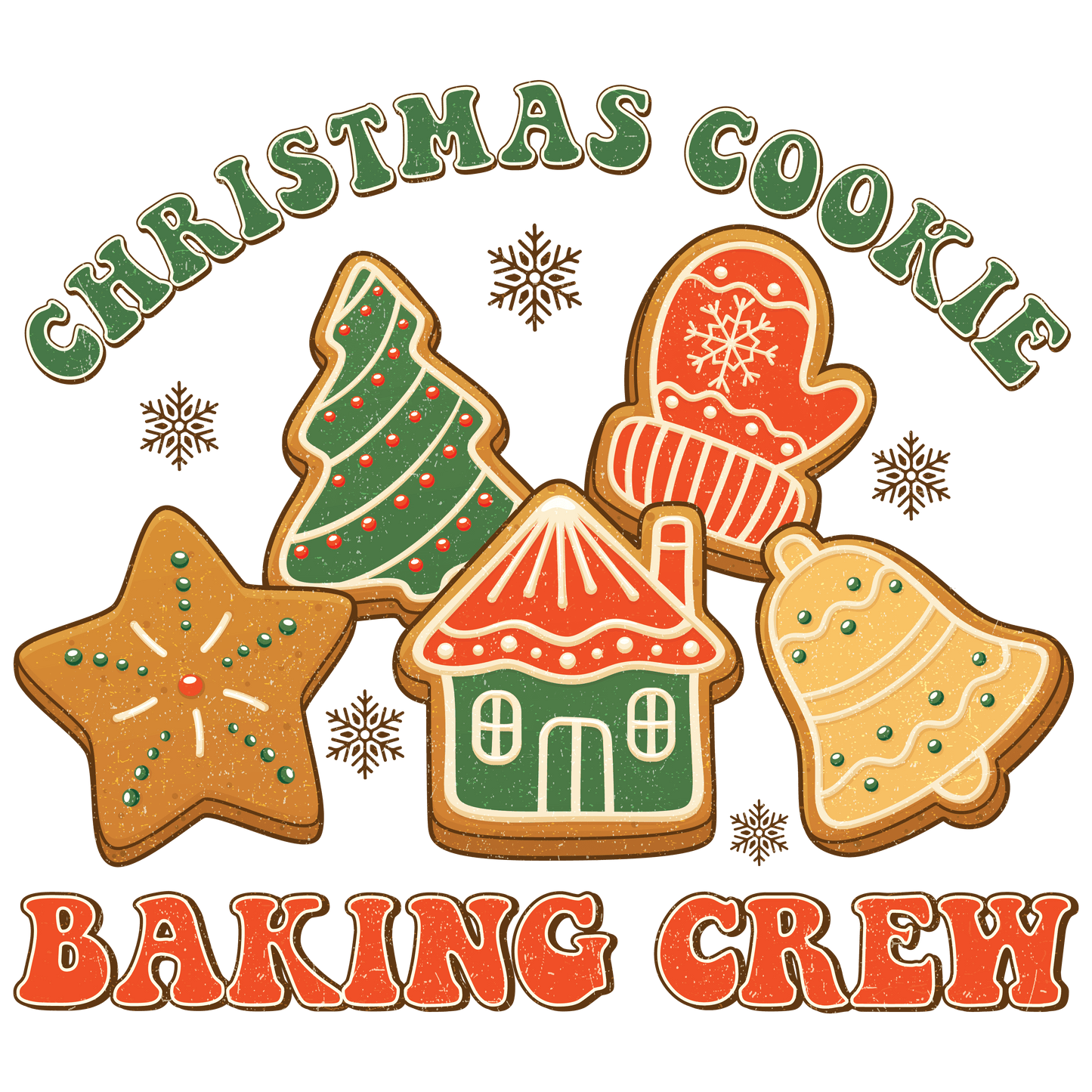 Christmas Cookie Baking Crew Design - DTF Ready To Press