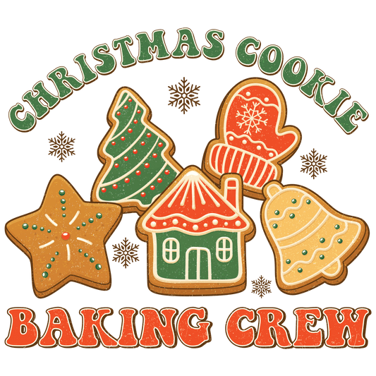 Christmas Cookie Baking Crew Design - DTF Ready To Press