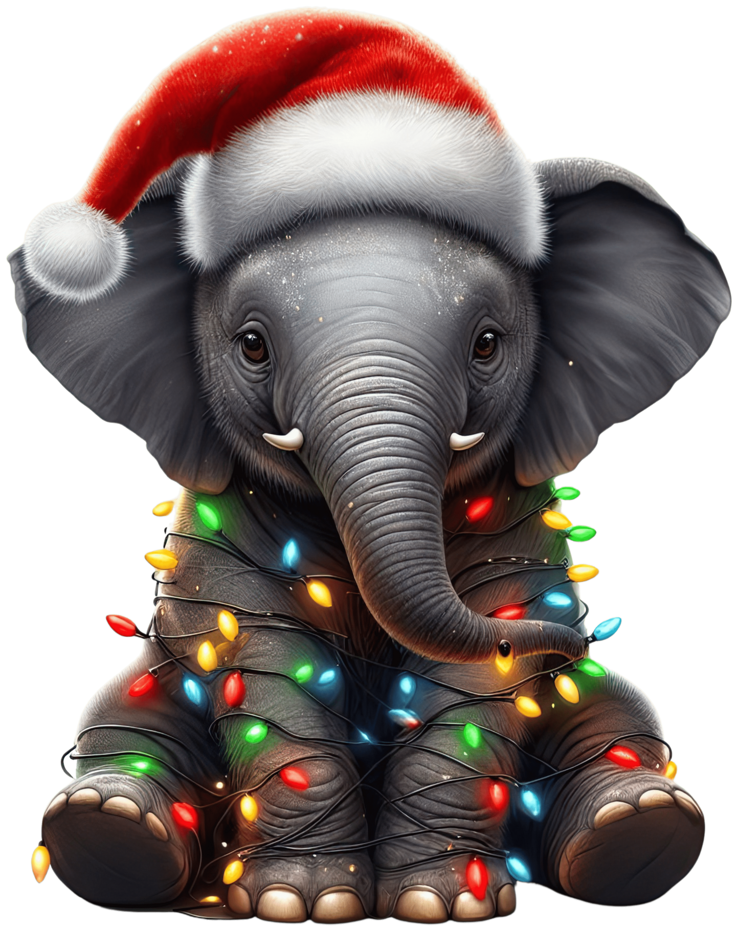 Christmas Elephant Tree Design - DTF Ready To Press